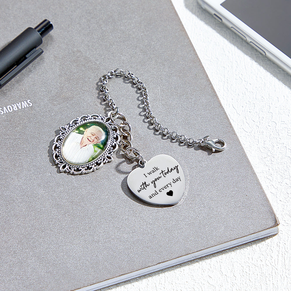 Custom Graduation Memorial Photo Pendant with Personalized Loving Memory Message Cap Tassel Keepsake
