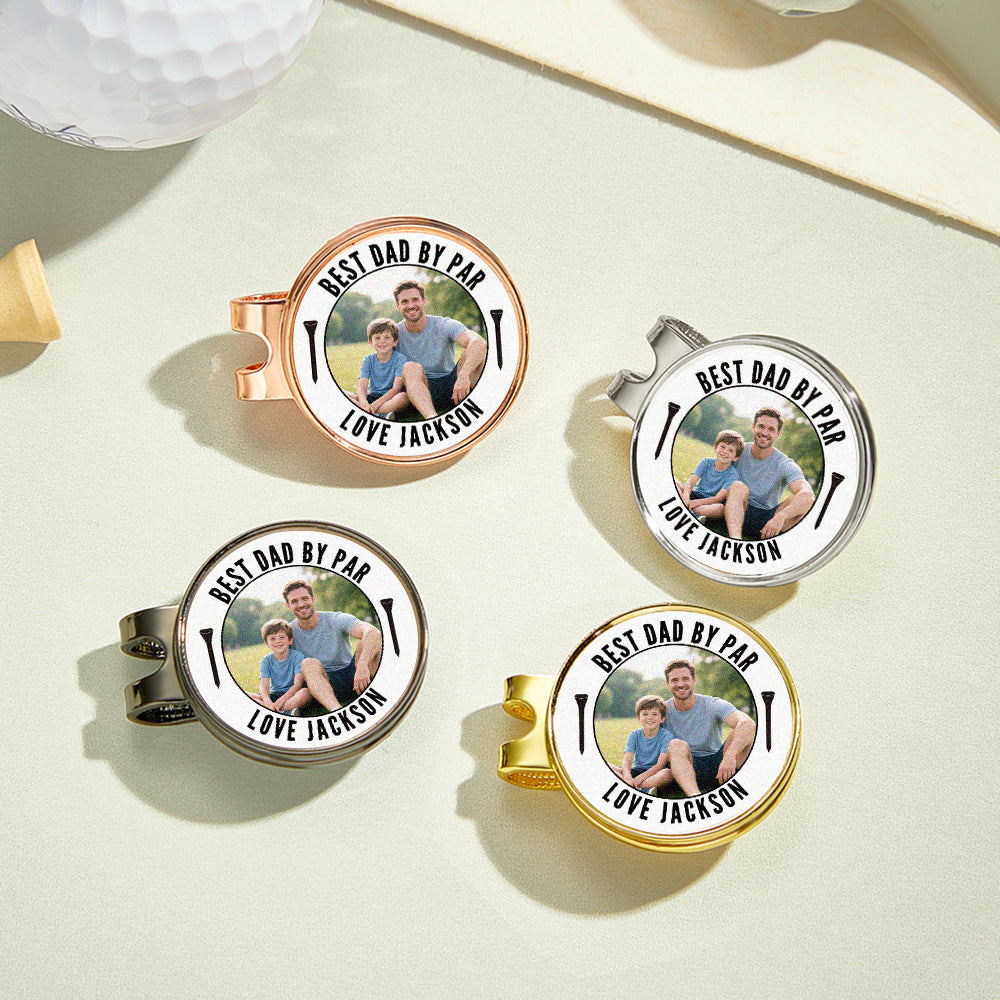 Photo Golf Marker, Best Dad By Par Golf Marker, Fathers Day Gift Ideas, Custom Golf Marker, Golfing Accessory, Personalized Golf Marker