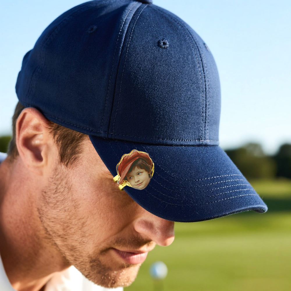 Custom Golf Marker with Photo, Picture Golf Ball Marker Magnetic Hat Clip Golf Accessory, Christmas/Father's Day Gift for Golf Lovers/Father