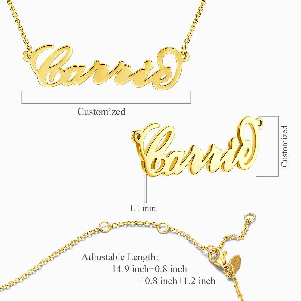 Soufeel Gold "Carrie" Style Name Necklace Gifts For Her