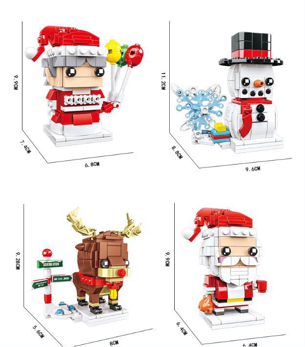 Santa Claus Small Particle Portrait Block Puzzle Building Block Toy Christmas Gifts
