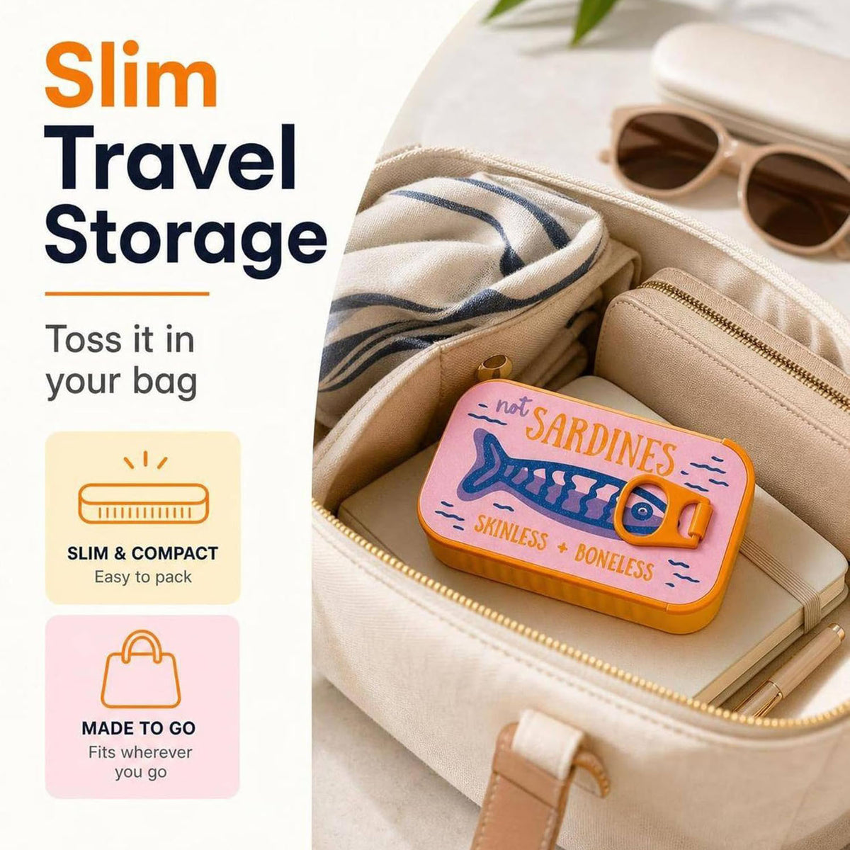 Fish Can Travel Jewelry Box – Cute Portable Jewelry Organizer Case for Rings, Earrings & Necklaces