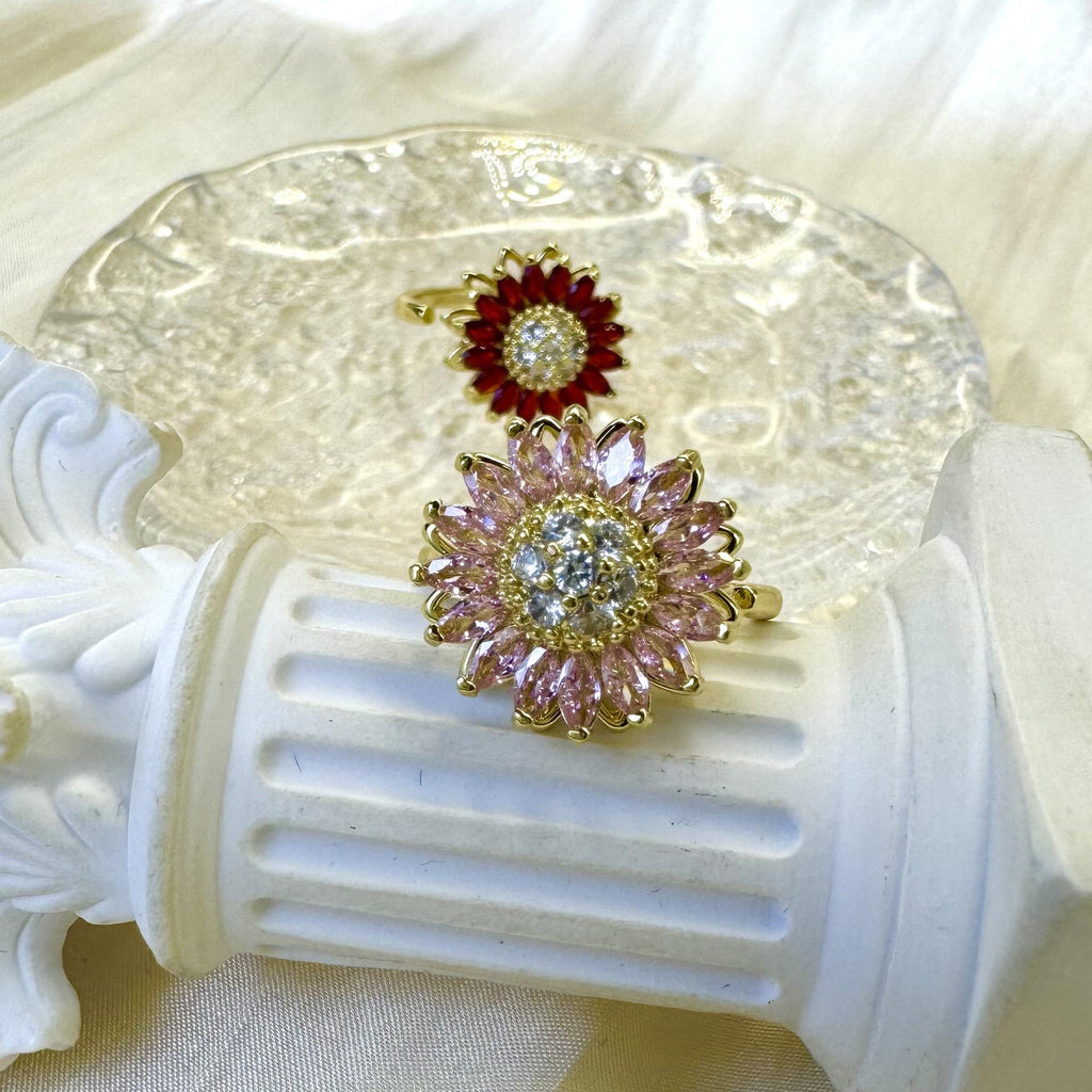 Sunflower Spinner Ring Gift for Lover