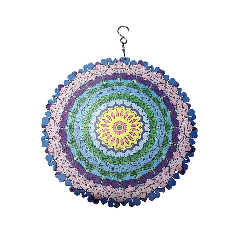 3D Mandala Metal Wind Spinner Colorful Hanging Kinetic Wind Sculpture Stainless Steel Garden Ornament Kinetic Wind Chime for Outdoor Yard Lawn Patio Decor