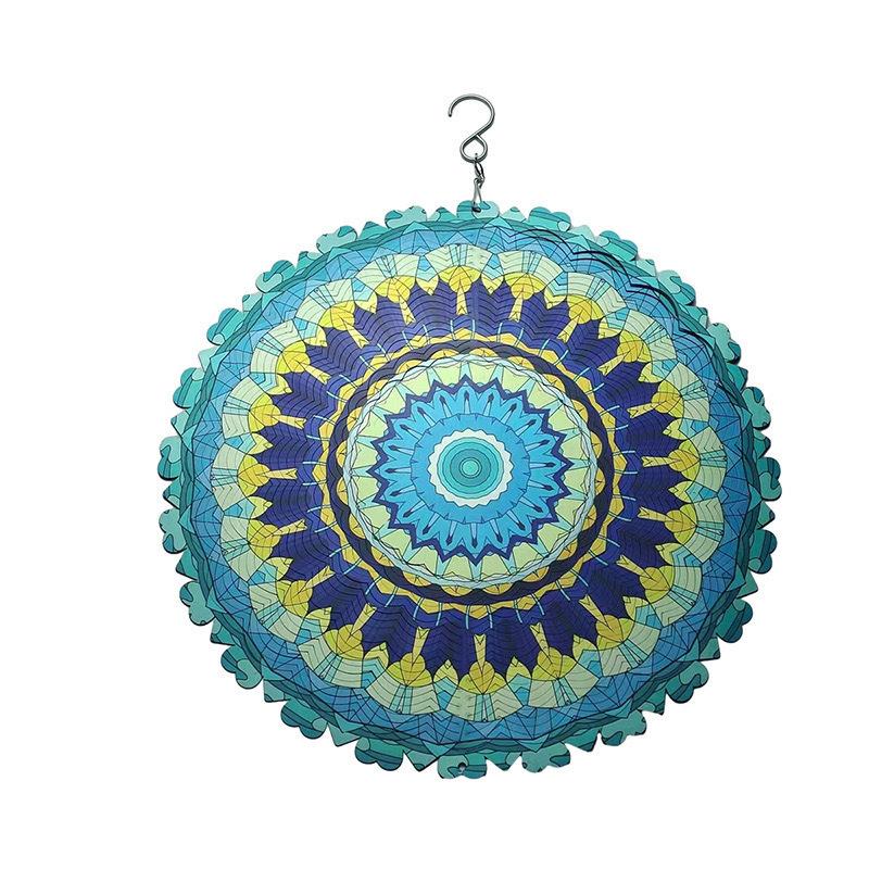 3D Mandala Metal Wind Spinner Colorful Hanging Kinetic Wind Sculpture Stainless Steel Garden Ornament Kinetic Wind Chime for Outdoor Yard Lawn Patio Decor