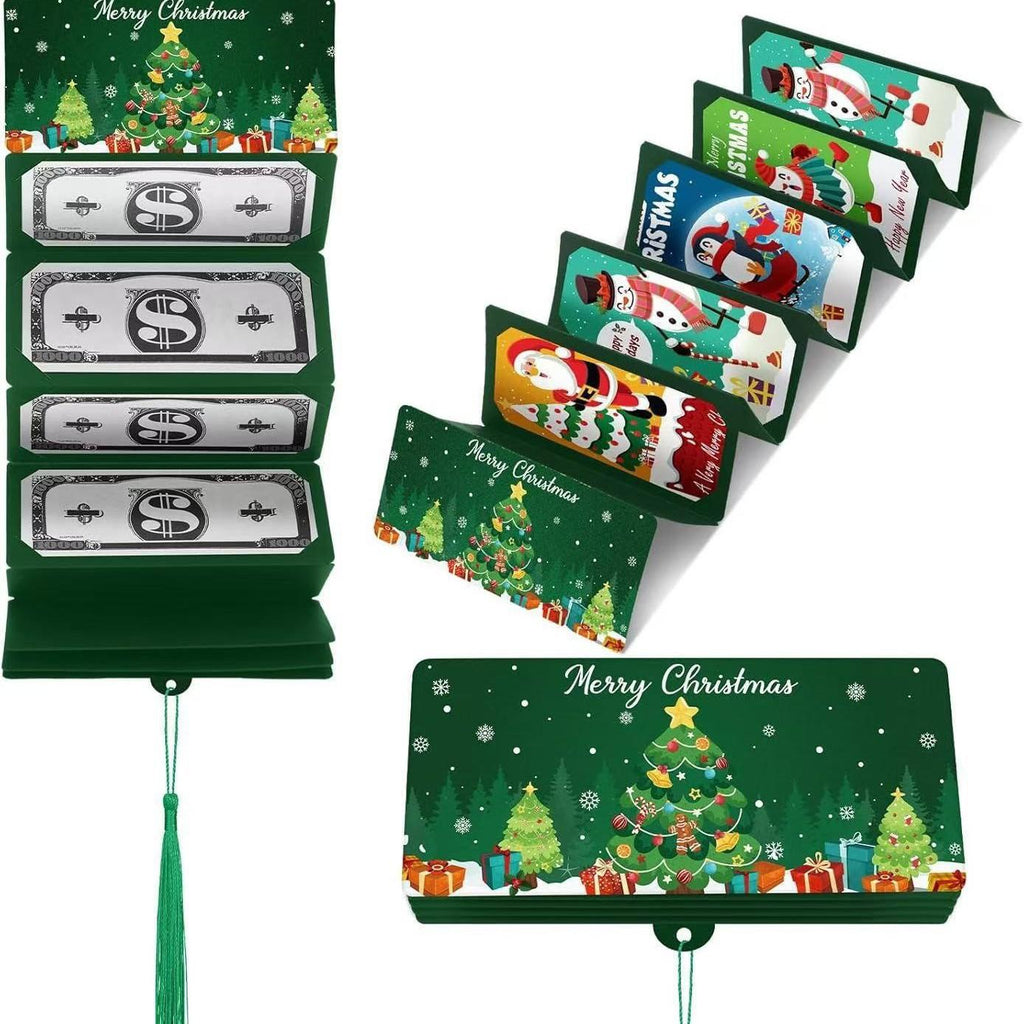 Santa Claus Dollar Bill 10-Slot 3D Money Envelope Box – Christmas Surprise Party Cash Holder