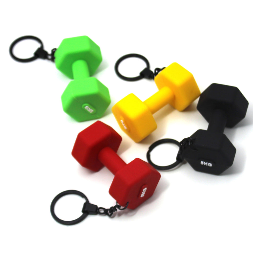 Dumbbell Rubber Keychain Accessories Equipment Pendant Mini Fitness Backpack Keychain