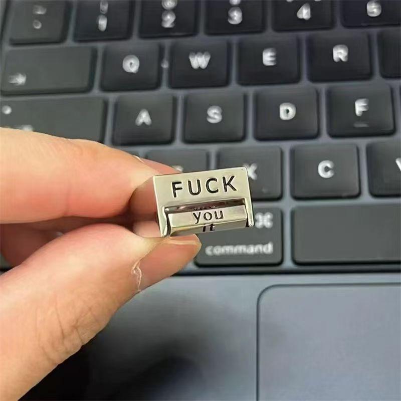 Love Everything Ring Rotatable Decompression Ring Fuck Everything Adjustable Mood Ring