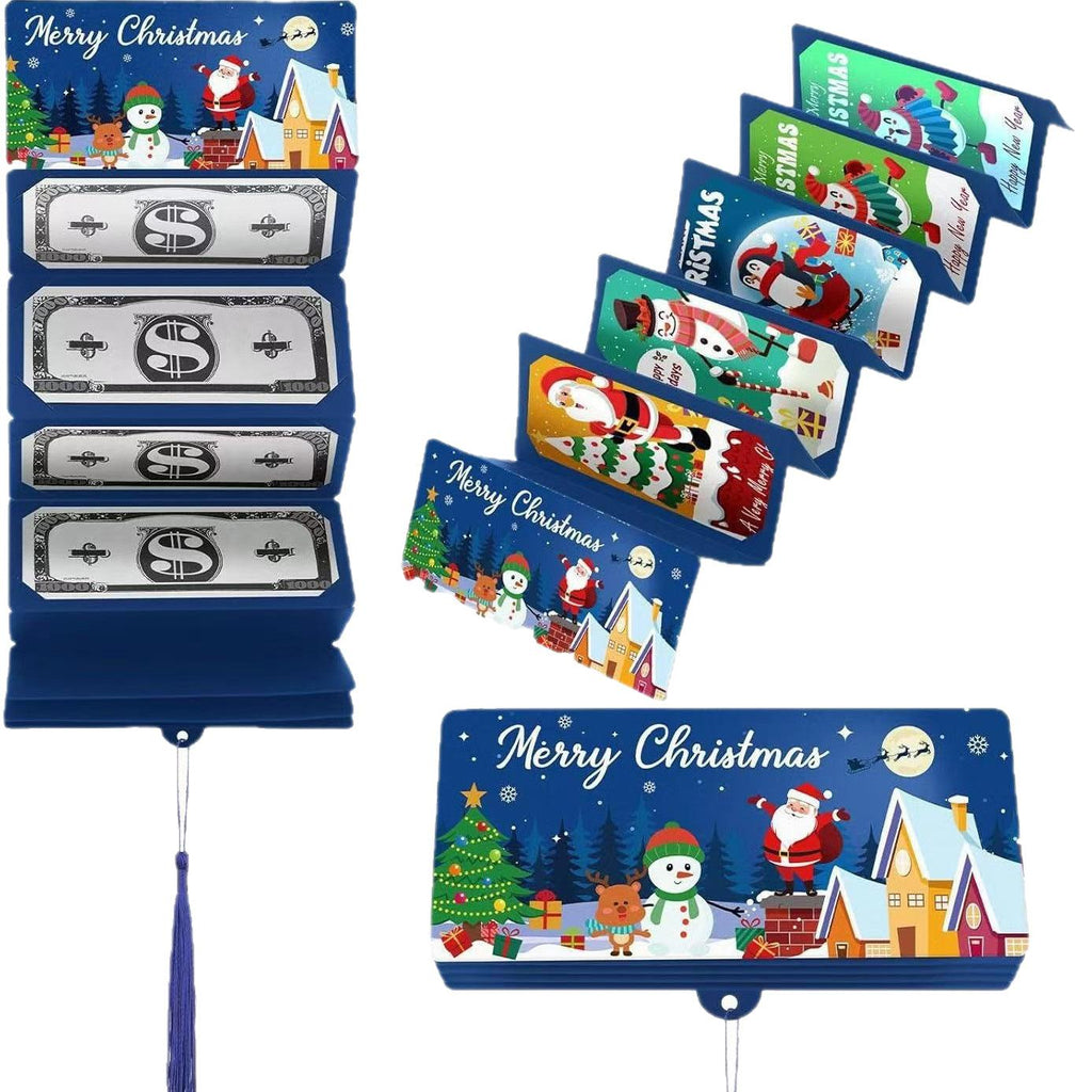 Santa Claus Dollar Bill 10-Slot 3D Money Envelope Box – Christmas Surprise Party Cash Holder