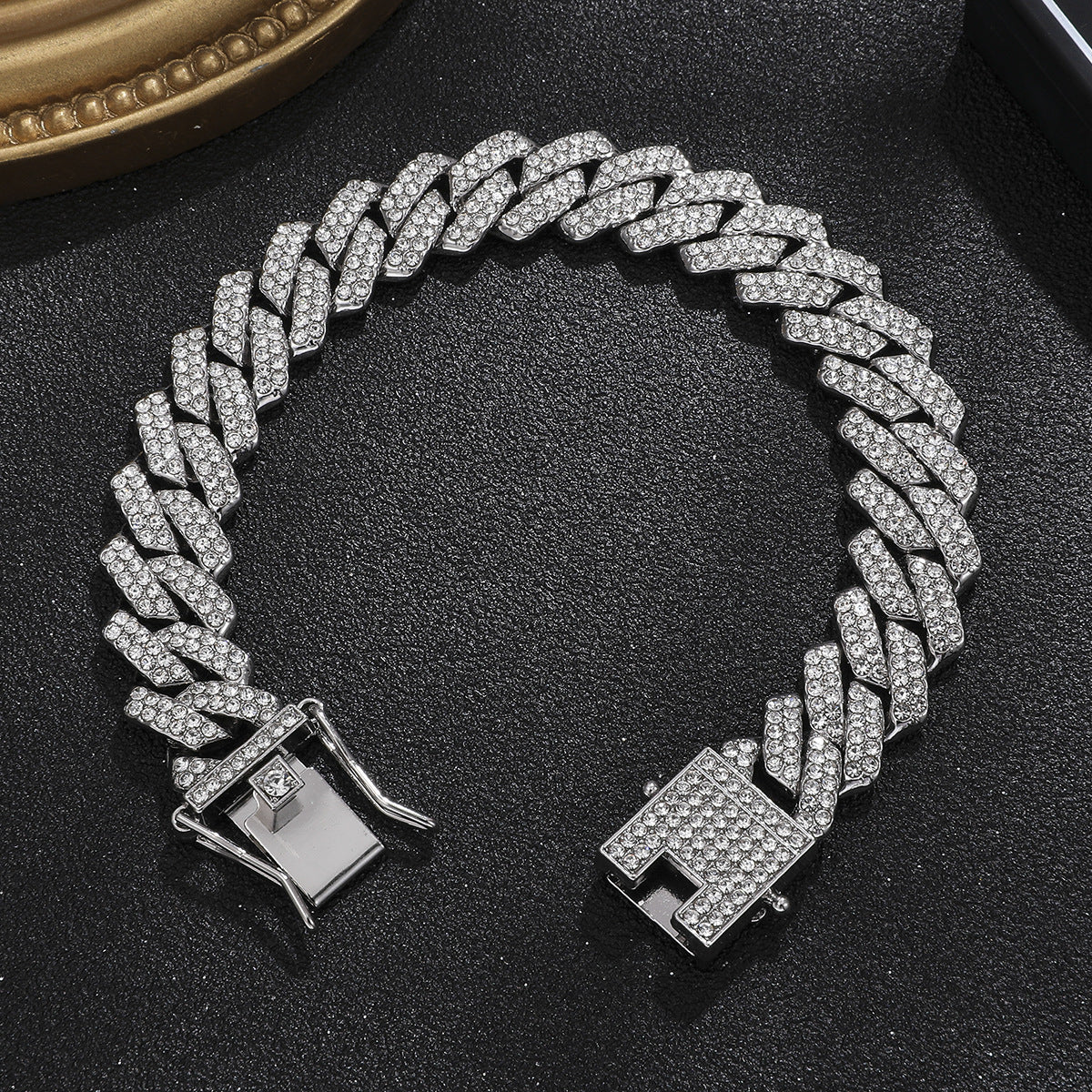 Iced Out Watch Rhinestone Watch Set Watch + Bracelet + Necklace Gift for Him