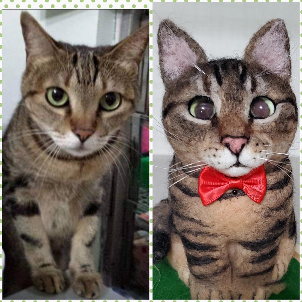Custom Needle Felted Cat Body, Felt Cat Portrait Memorial Gift, Cat Lover Gift