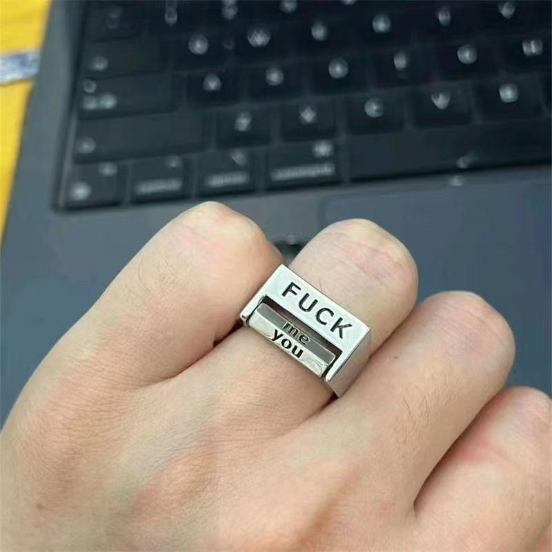 Love Everything Ring Rotatable Decompression Ring Fuck Everything Adjustable Mood Ring