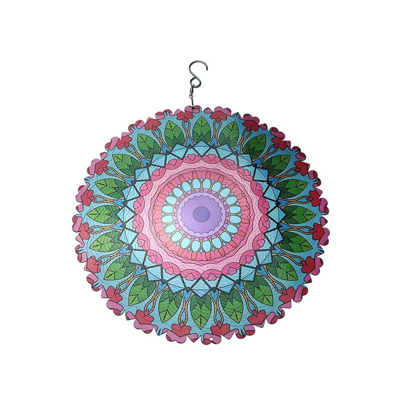 3D Mandala Metal Wind Spinner Colorful Hanging Kinetic Wind Sculpture Stainless Steel Garden Ornament Kinetic Wind Chime for Outdoor Yard Lawn Patio Decor