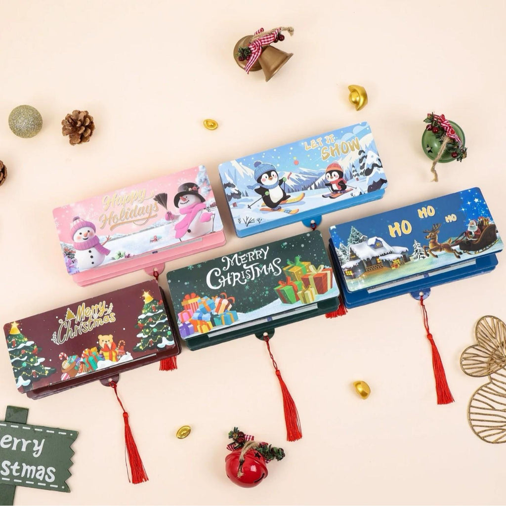Santa Claus Dollar Bill 10-Slot 3D Money Envelope Box – Christmas Surprise Party Cash Holder