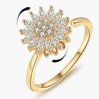 Sunflower Spinner Ring Gift for Lover