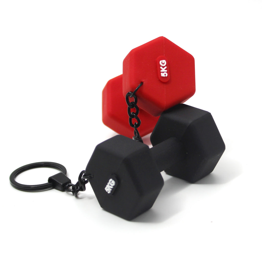 Dumbbell Rubber Keychain Accessories Equipment Pendant Mini Fitness Backpack Keychain