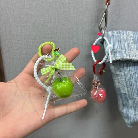 Christmas Apple Keychain Festive Cute Apple Charm Holiday Gift for Friends Couples Christmas Gift