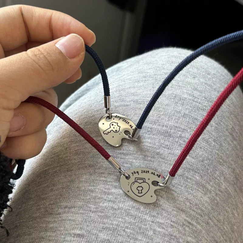 Personalized Palette Bracelet Custom Logo & Text Engraved Adjustable Bracelet Gift for Friends for Couple