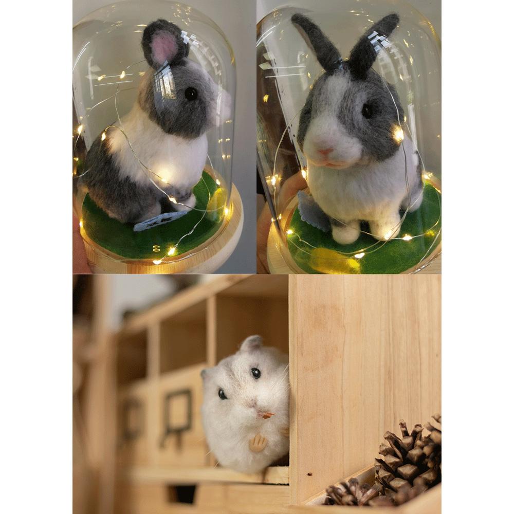 Custom Needle Felted Hare, Personalized Rabbit Gift, Finished Product with Free Gift Box