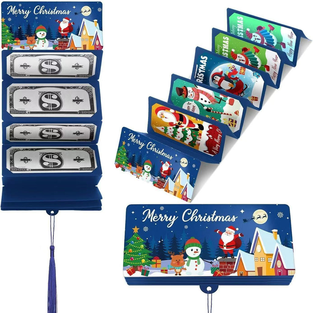 Santa Claus Dollar Bill 10-Slot 3D Money Envelope Box – Christmas Surprise Party Cash Holder