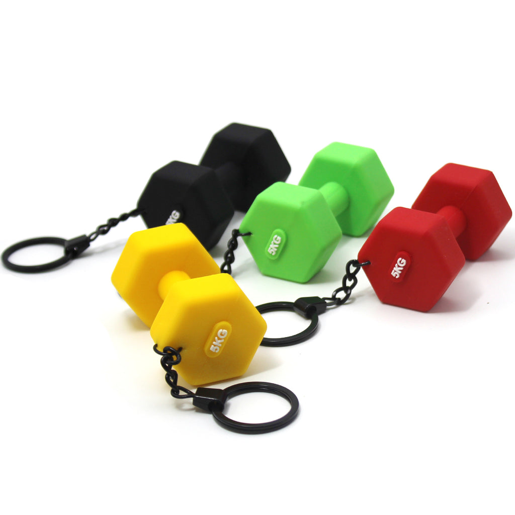 Dumbbell Rubber Keychain Accessories Equipment Pendant Mini Fitness Backpack Keychain