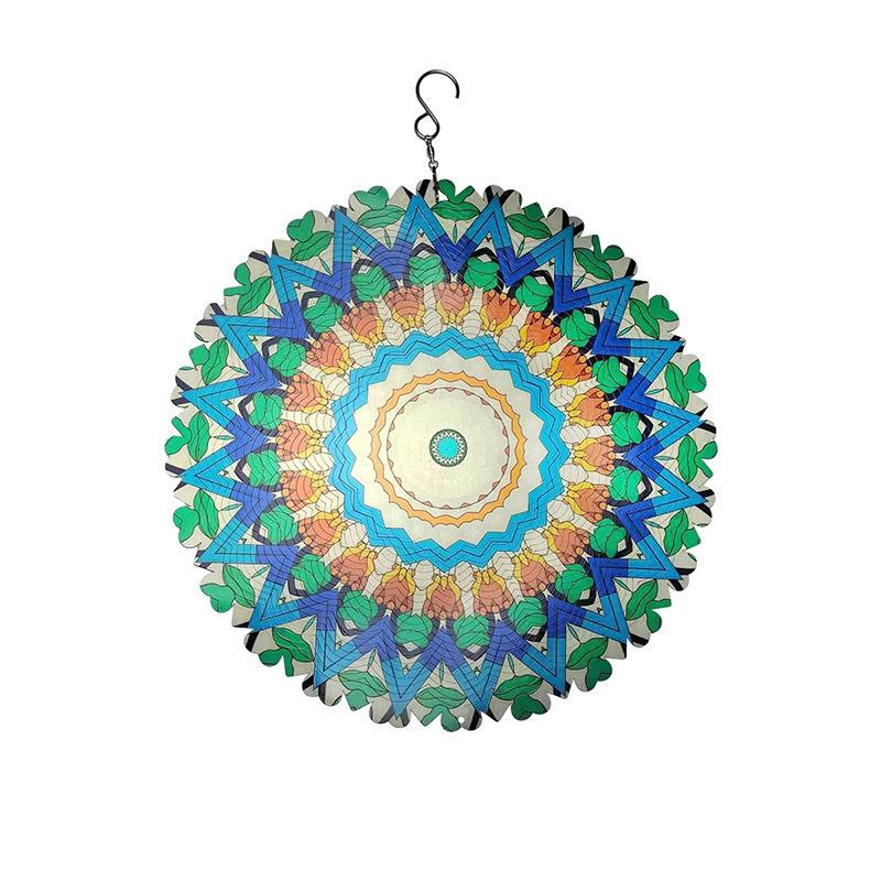 3D Mandala Metal Wind Spinner Colorful Hanging Kinetic Wind Sculpture Stainless Steel Garden Ornament Kinetic Wind Chime for Outdoor Yard Lawn Patio Decor