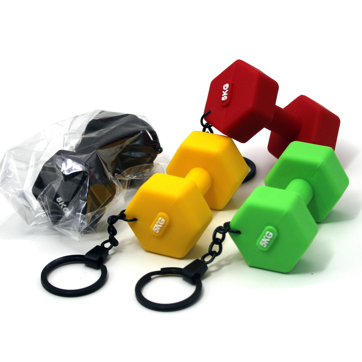 Dumbbell Rubber Keychain Accessories Equipment Pendant Mini Fitness Backpack Keychain