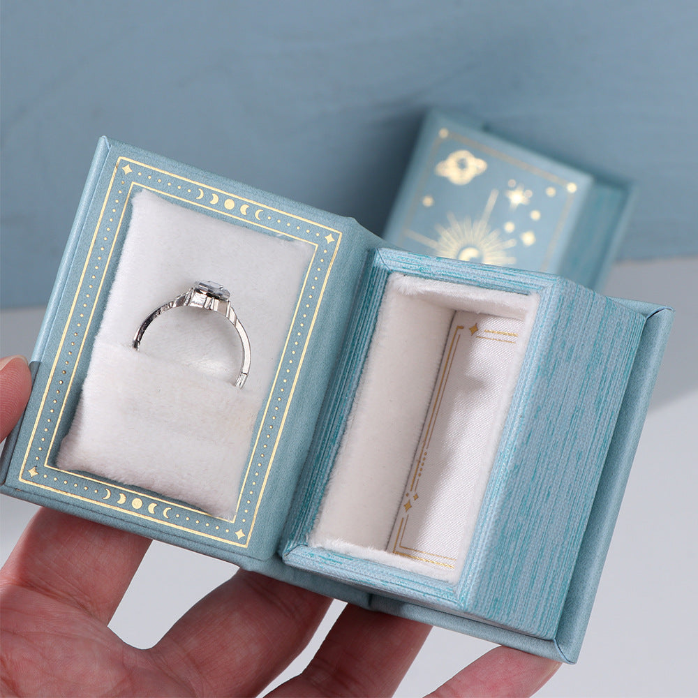 Book Shape Ring Box Multicolor Gift Box Gift For Lover For Her (Box Only No Jewelry Included)
