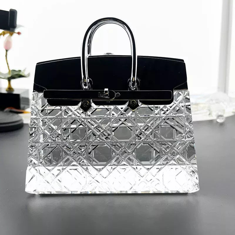 Night Light Crystal Handbag Lamp Luxury Bedside Ambient Light LED Purse Lamp Novelty Desktop Ornament Romantic Birthday Gift for Women