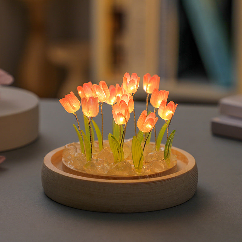 DIY Tulip Flower Night Light Romantic Handmade Gift for Love