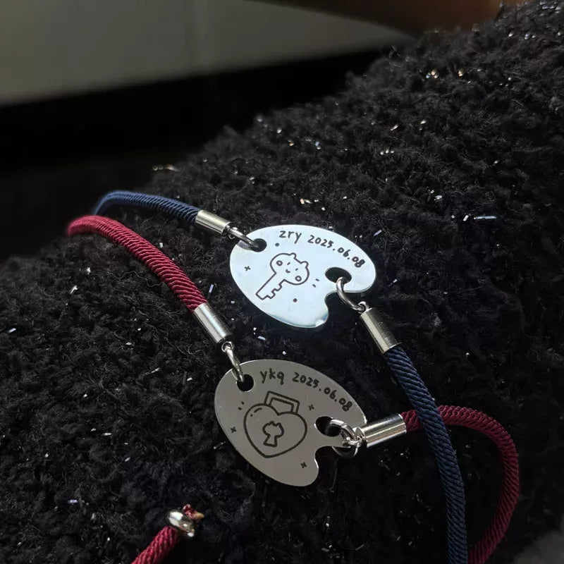 Personalized Palette Bracelet Custom Logo & Text Engraved Adjustable Bracelet Gift for Friends for Couple