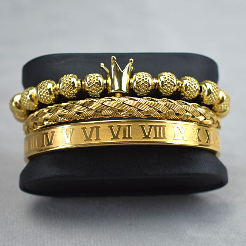 Luxury Crown Bracelet Set Classic Royal Men's Bracelet in 4 colors Perfect Gift for Men
