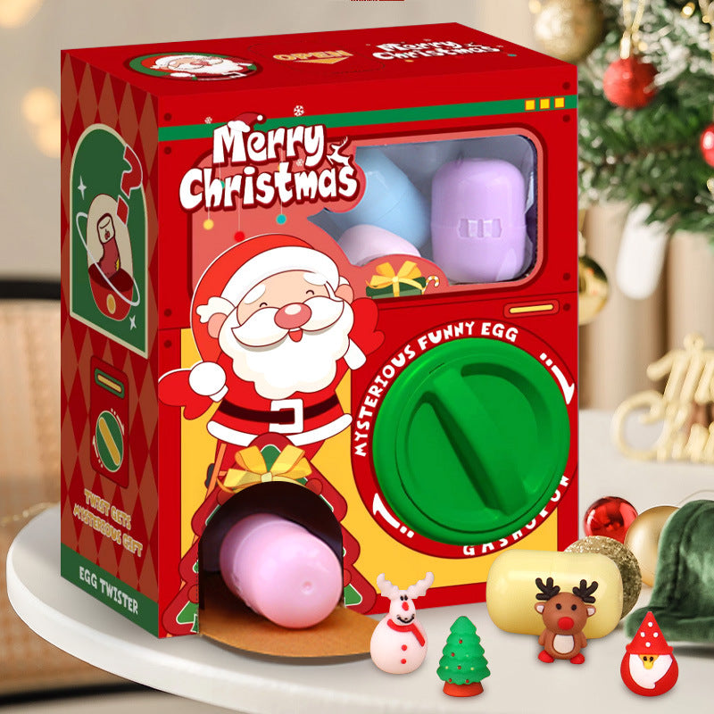 DIY Ramdom Style Egg Twisting Machine Gashapon Paired with 6 Eggs Toys Surprise Bilnd Box Christmas Gifts for Kids