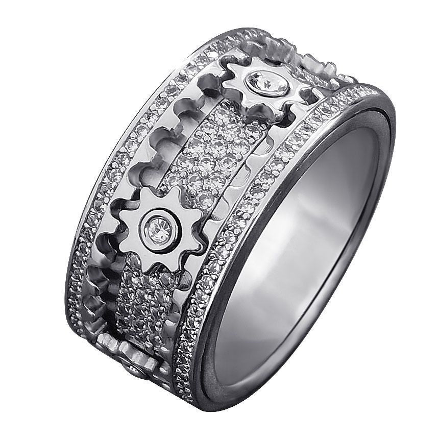 Rotating Starry Ring Full-Diamond Ring - Anxiety Relief Fidget Gift