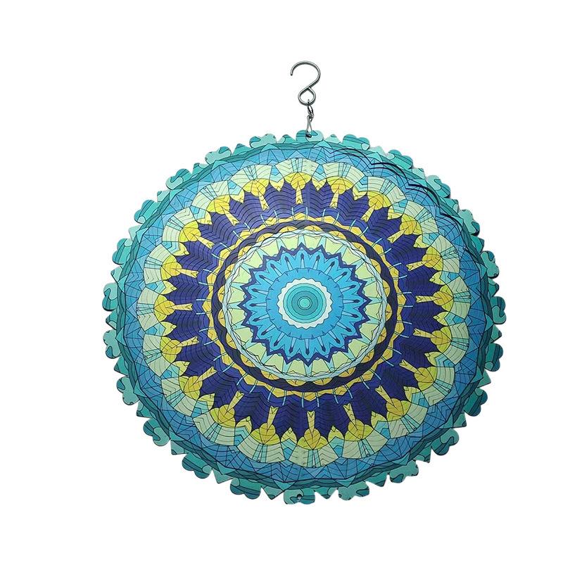 3D Mandala Metal Wind Spinner Colorful Hanging Kinetic Wind Sculpture Stainless Steel Garden Ornament Kinetic Wind Chime for Outdoor Yard Lawn Patio Decor