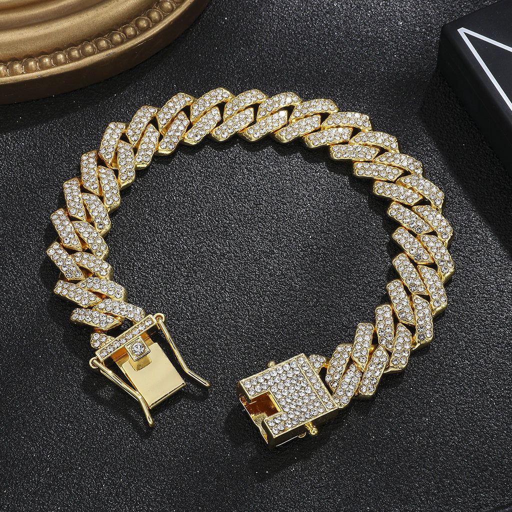 Iced Out Watch Rhinestone Watch Set Watch + Bracelet + Necklace Gift for Him