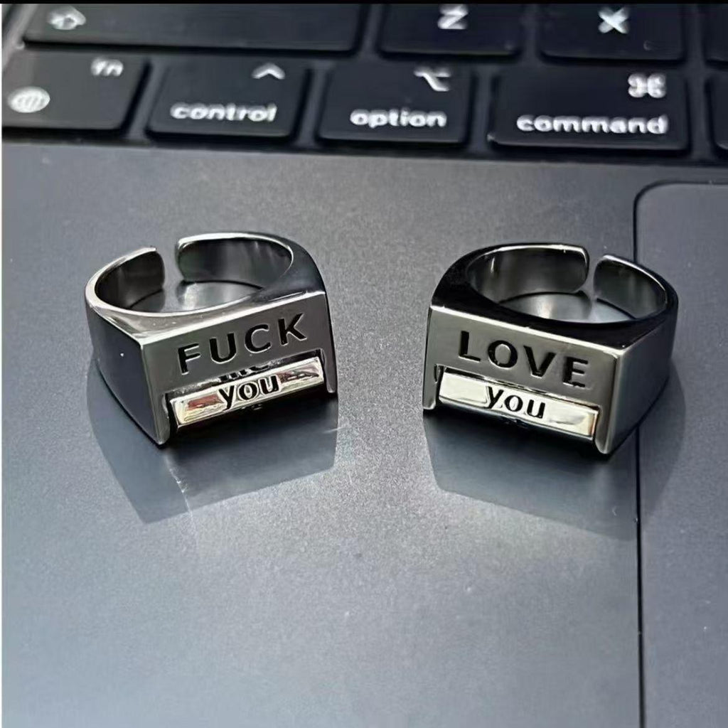 Love Everything Ring Rotatable Decompression Ring Fuck Everything Adjustable Mood Ring