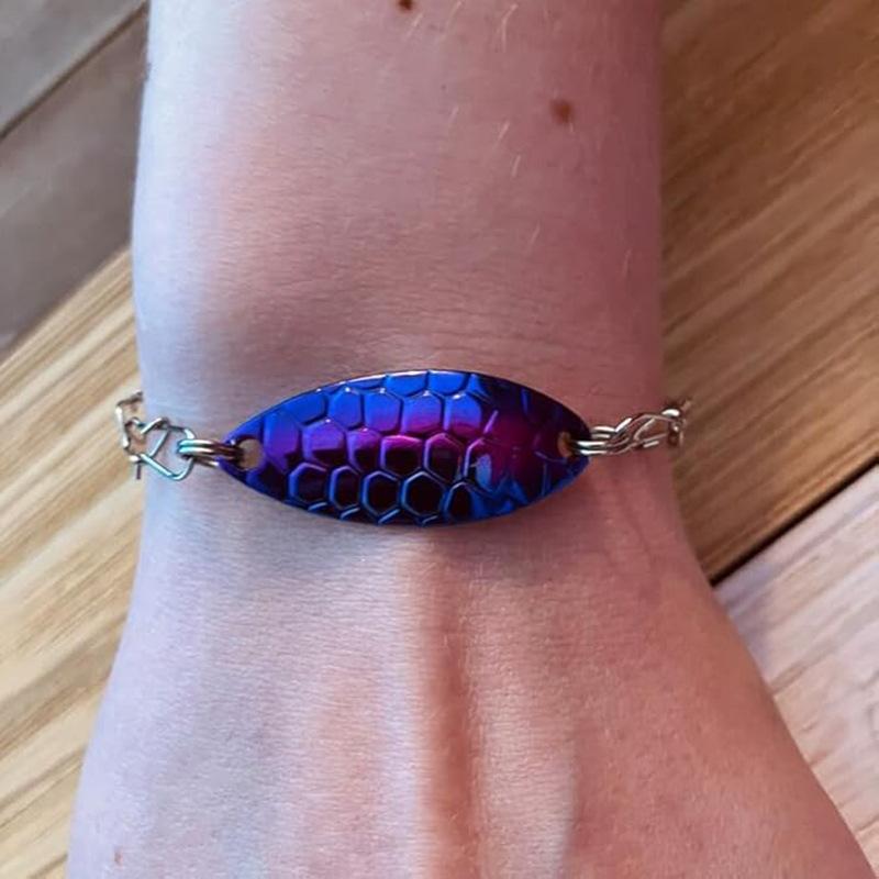 Fishing Lure Bracelet Handmade Fish Hook Swivel Bracelet Rustic Angler Jewelry Gift for Fishing Lovers