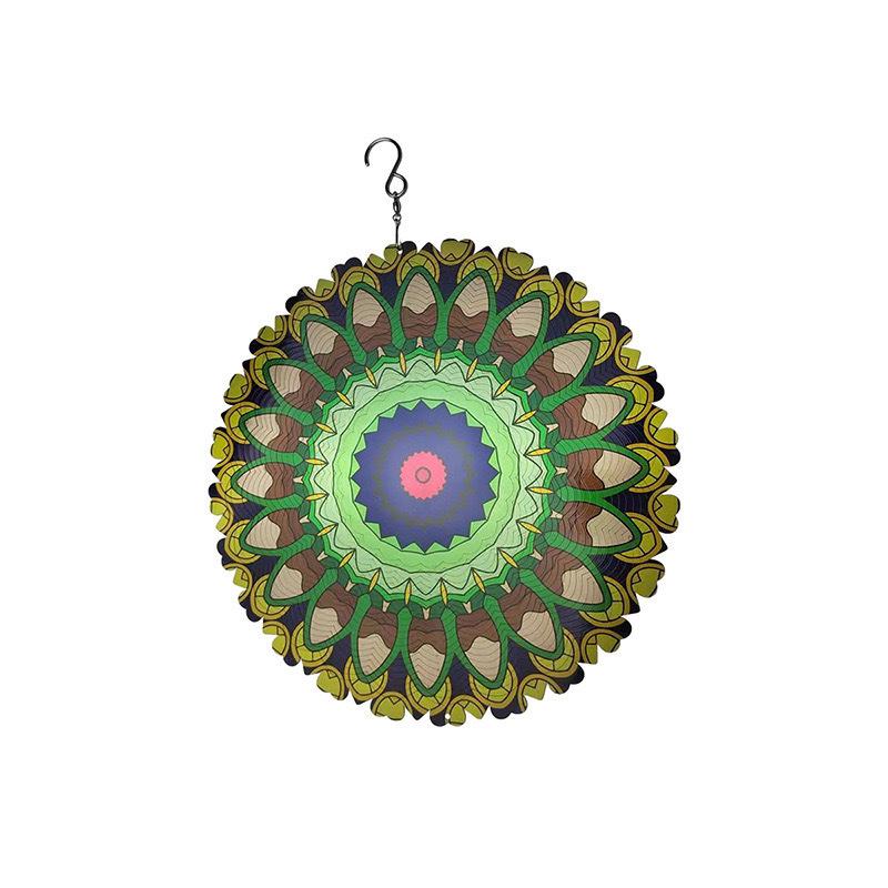3D Mandala Metal Wind Spinner Colorful Hanging Kinetic Wind Sculpture Stainless Steel Garden Ornament Kinetic Wind Chime for Outdoor Yard Lawn Patio Decor