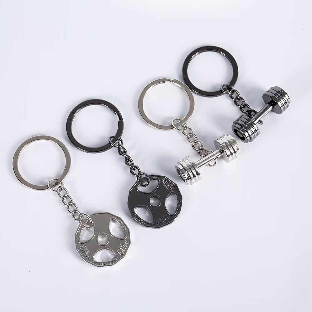 Dumbbell Metal Keychain Accessories Equipment Kettlebells Dumbbells Boxing Pendant Mini Fitness Keychain