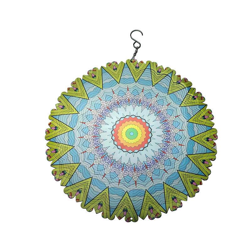 3D Mandala Metal Wind Spinner Colorful Hanging Kinetic Wind Sculpture Stainless Steel Garden Ornament Kinetic Wind Chime for Outdoor Yard Lawn Patio Decor