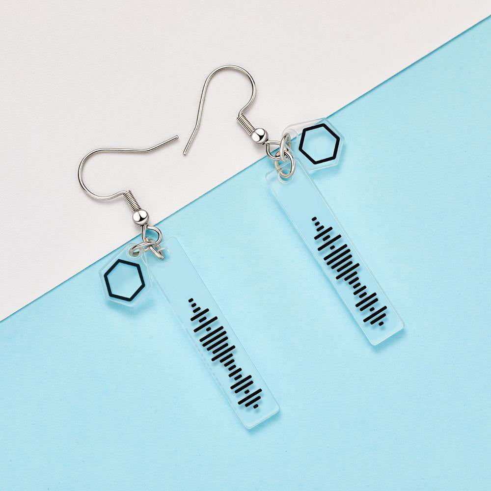 Custom Music Code Earrings With Pentagon Pendant
