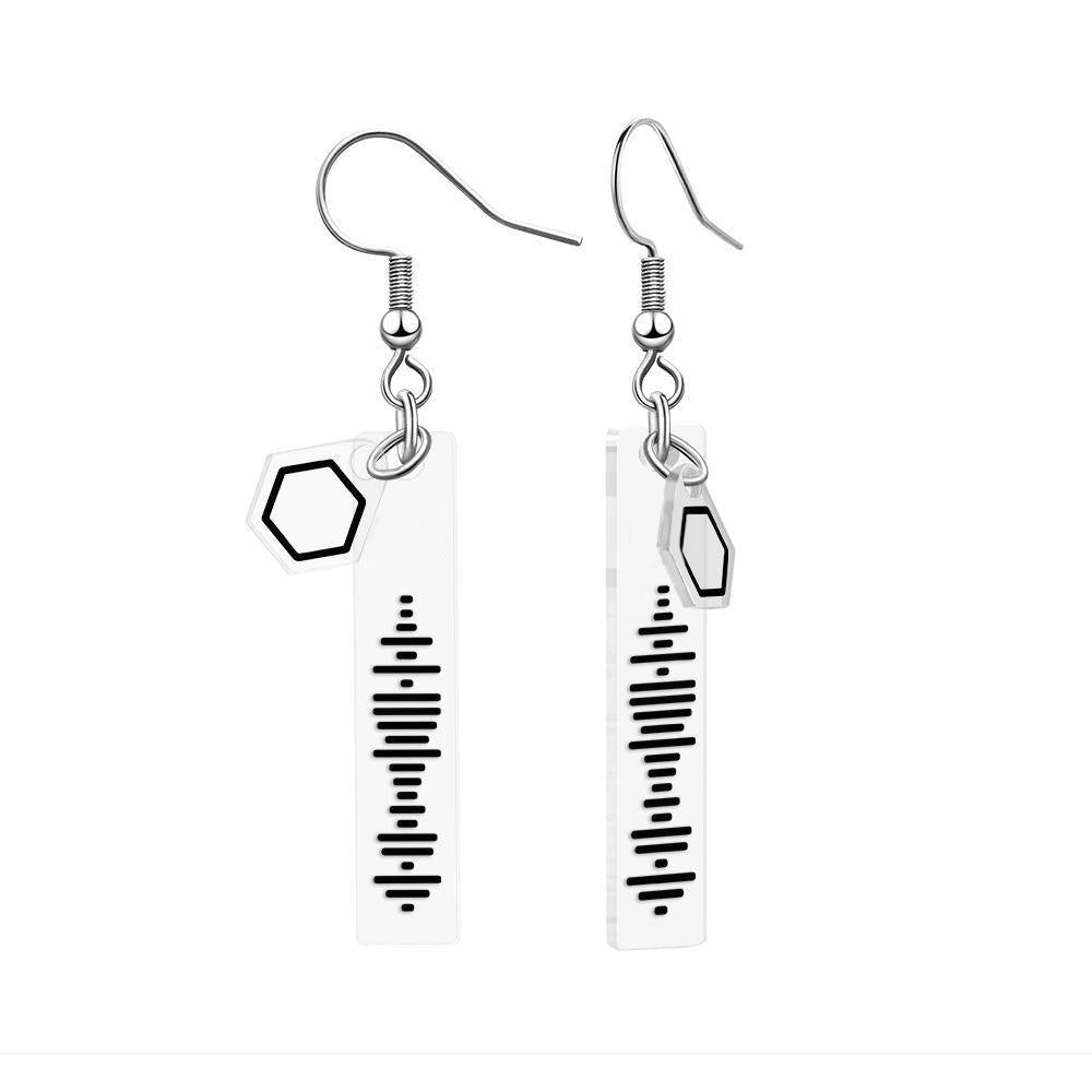 Custom Music Code Earrings With Pentagon Pendant