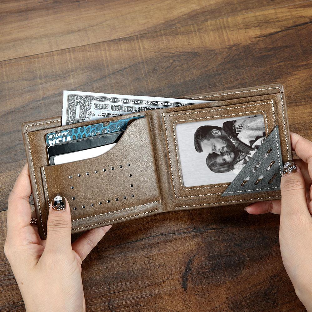 Custom Wallet Insert Card Engarved Wallet Cart with Text and Photo Photo Card for Mens Wallet