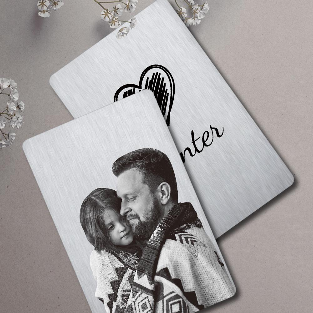 Custom Wallet Insert Card Engarved Wallet Cart with Text and Photo Photo Card for Mens Wallet