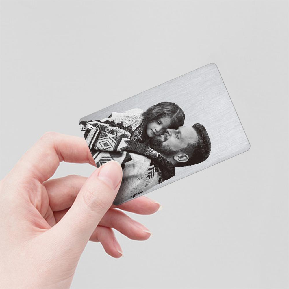 Custom Wallet Insert Card Engarved Wallet Cart with Text and Photo Photo Card for Mens Wallet