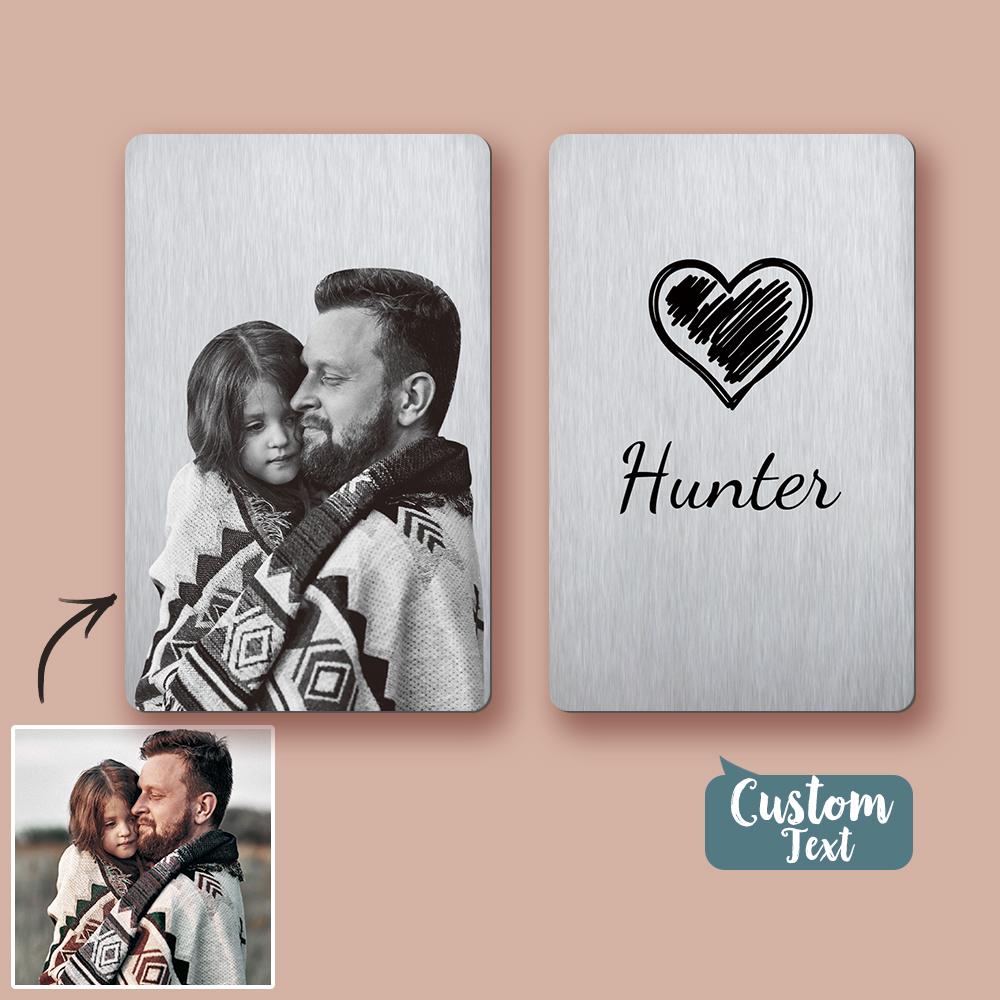 Custom Wallet Insert Card Engarved Wallet Cart with Text and Photo Photo Card for Mens Wallet
