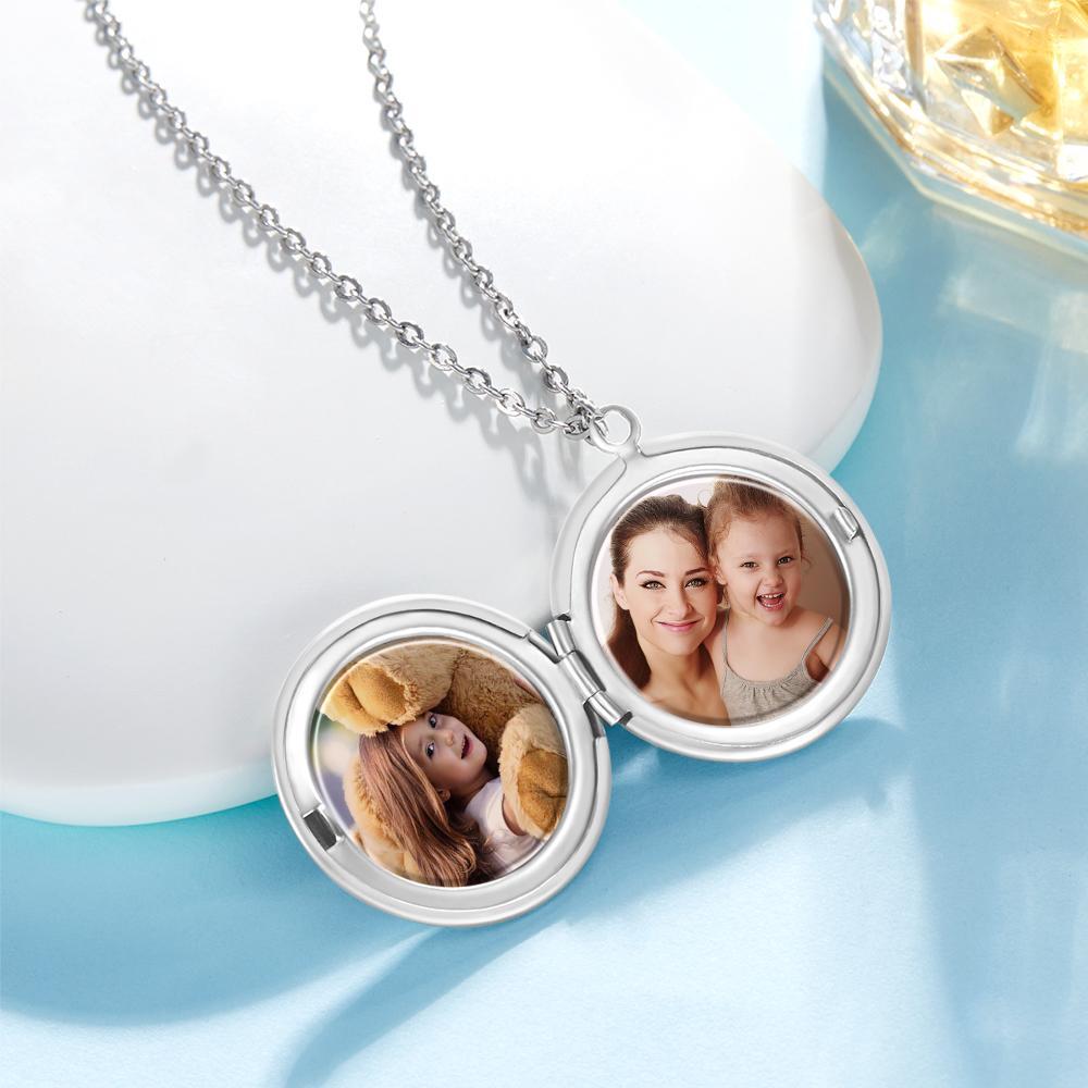 Photo Necklace With Two Pictures Silver Color Chain Gifts Ideas Gifts For Mom