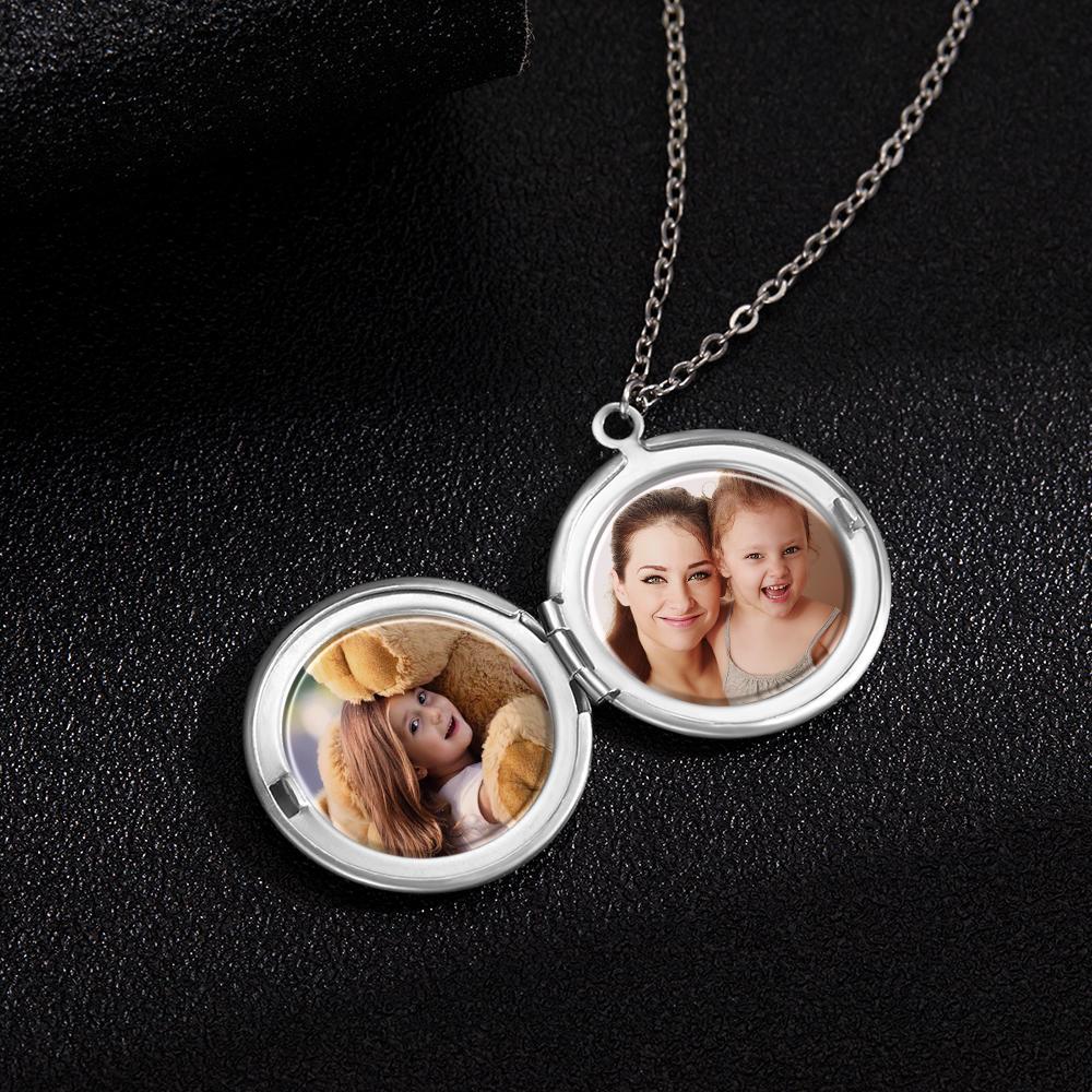 Photo Necklace With Two Pictures Silver Color Chain Gifts Ideas Gifts For Mom