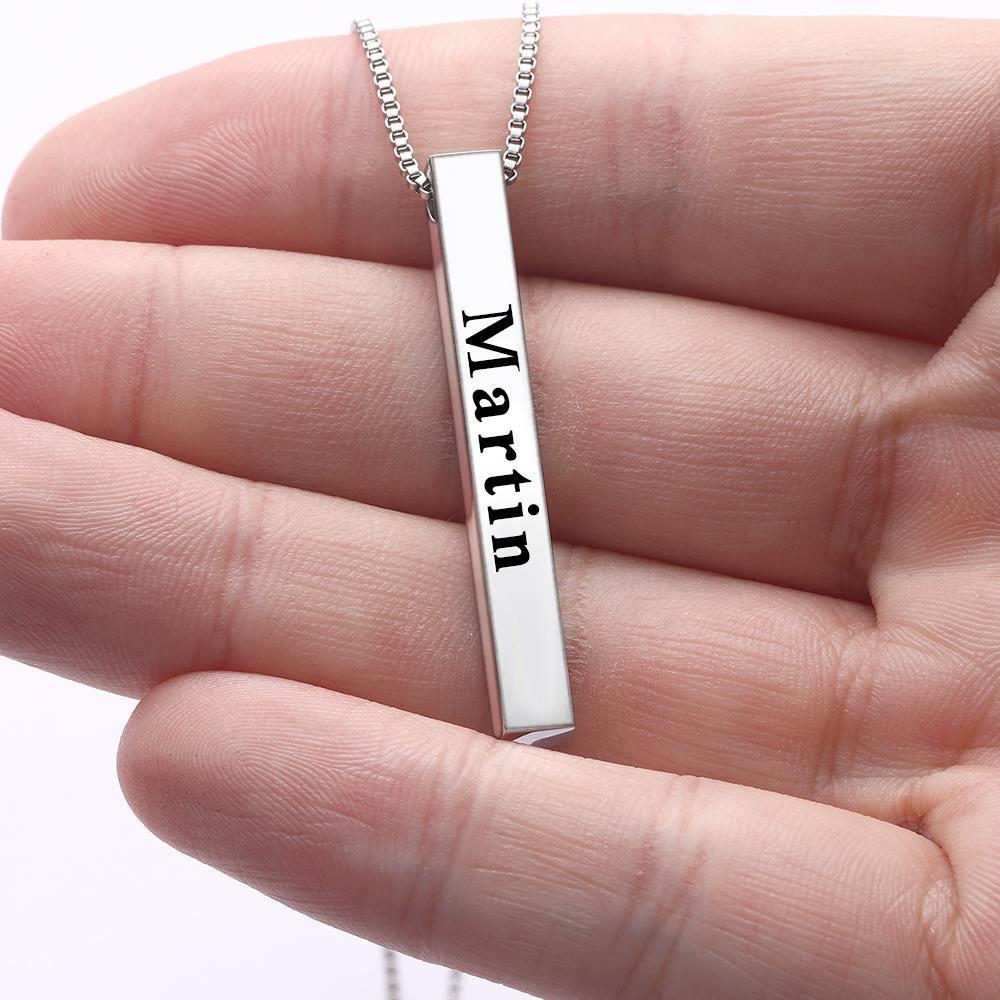 Spotify Code Necklace 3D Engraved Vertical Bar Necklace Gifts